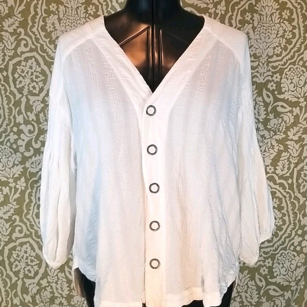 White Free People Top Boho Flowy